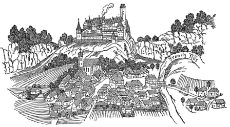 Neuhaus und Burg Veldenstein um 1600